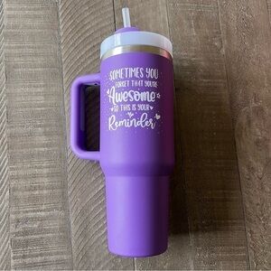 40oz Inspirational Tumbler Purple With Straw